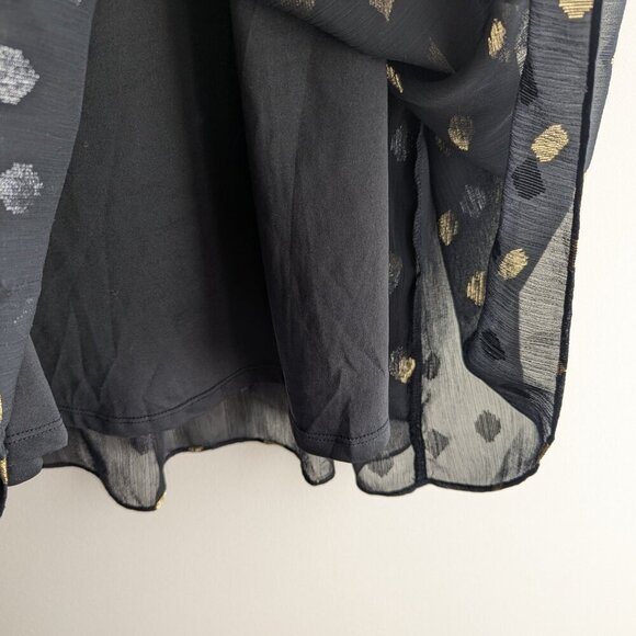 H&M Gold Dot Puff Sleeve A-Line Chiffon Dress - Picture 10 of 12